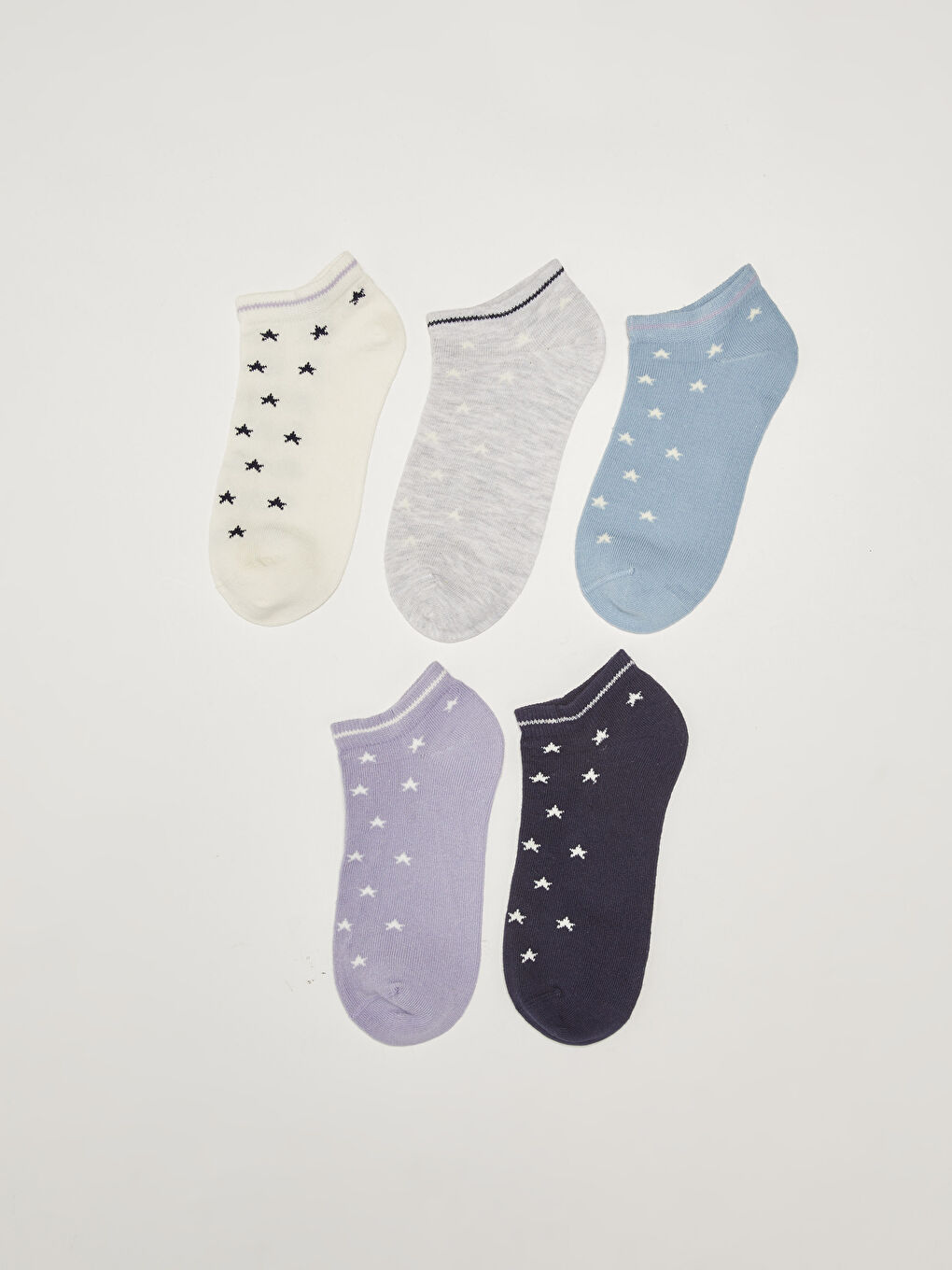 Star Patterned Cotton Women's Booties Socks 5 Pack-1