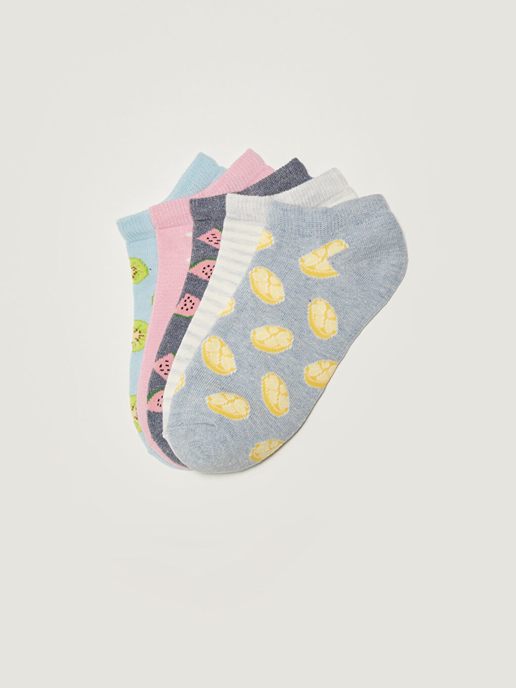 Gemusterte Sneaker-Socken für Damen 5er-Pack