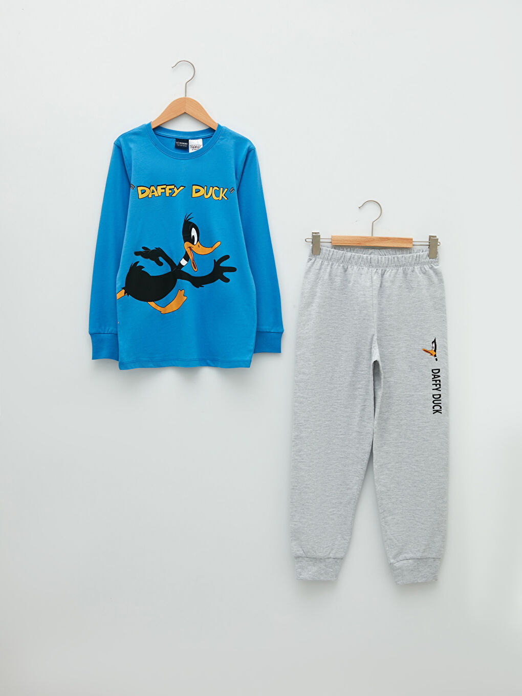 Ensemble de pyjama garçon imprimé Daffy Duck col rond manches longues