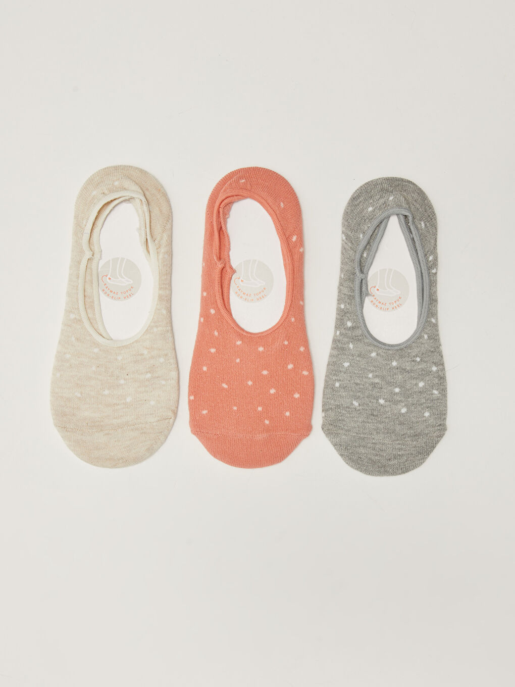Bej Puantiyeli Kadın Babet Çorap 3'lü