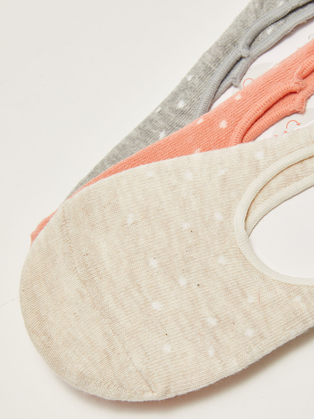 Bej Puantiyeli Kadın Babet Çorap 3'lü-1