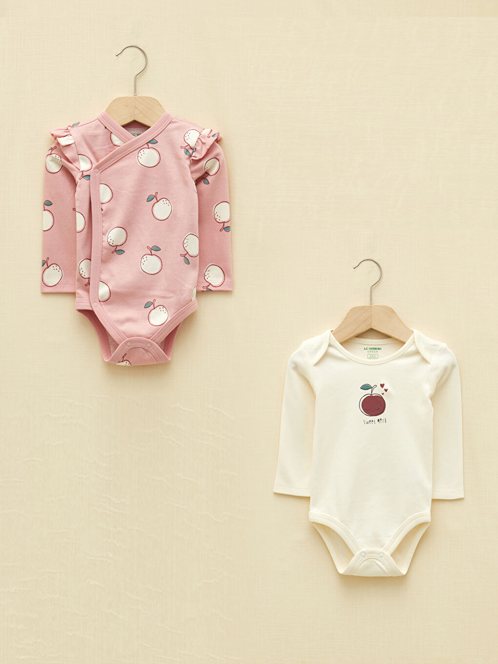 LCW baby Long Sleeve Printed Baby Girl Body with Snap Crotch 2-Pack -W18826Z1-FDL