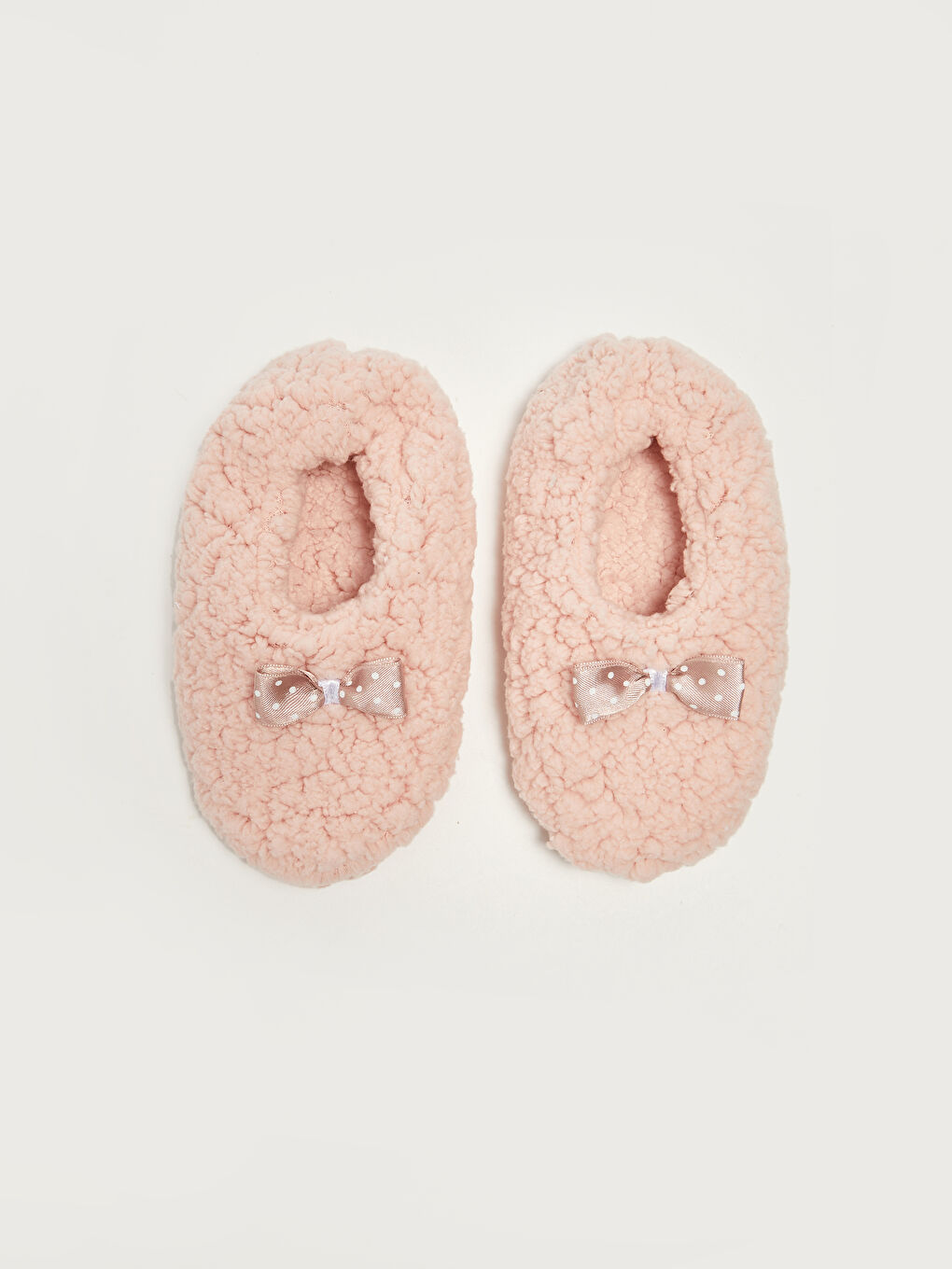 Pembe Fiyonk Detaylı Kız Bebek Ev Patiği-1