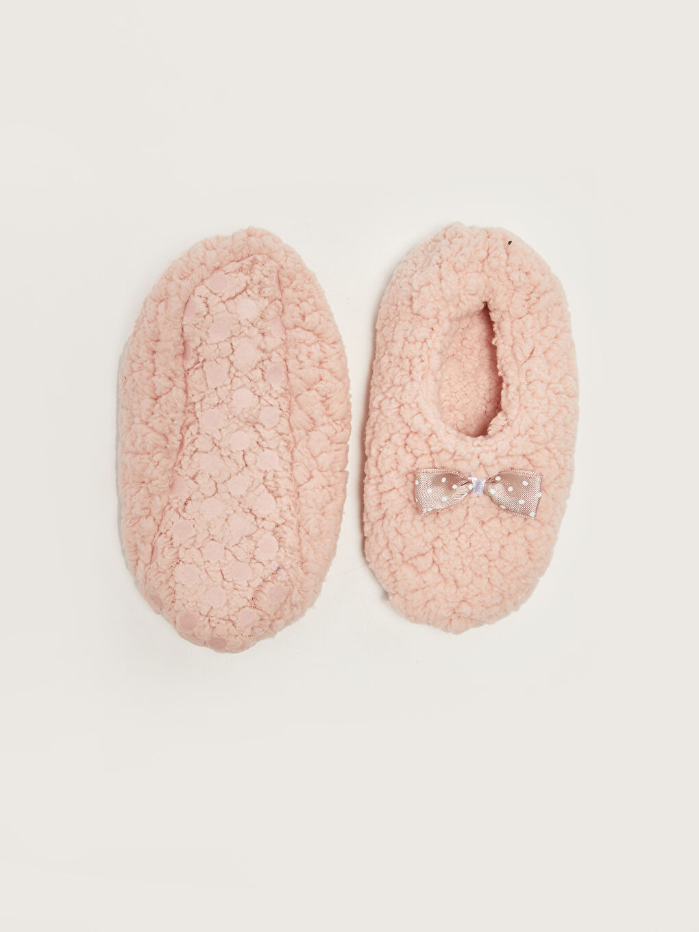 Pembe Fiyonk Detaylı Kız Bebek Ev Patiği-2