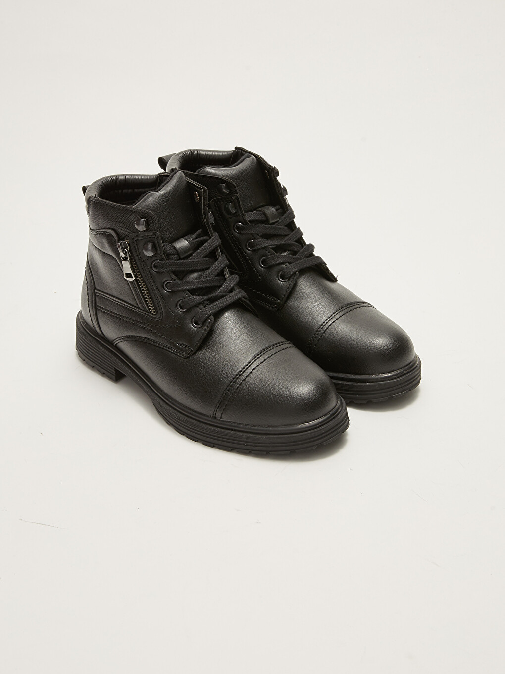 LCW STEPS Leather Look Zippered and Laced Men's Boots - W18840Z8
