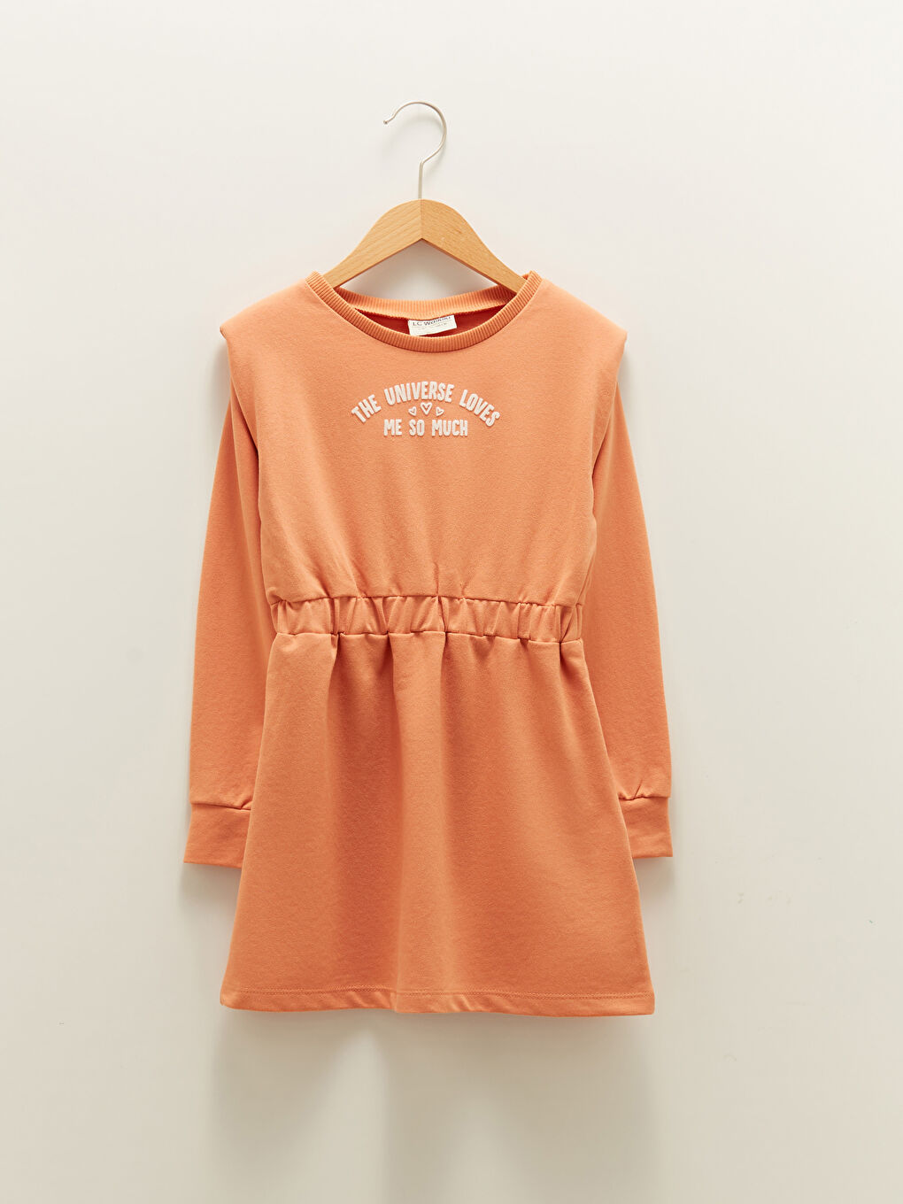 LCW Kids Crew Neck Printed Long Sleeve Girls' Dress -W18846Z4-J0X
