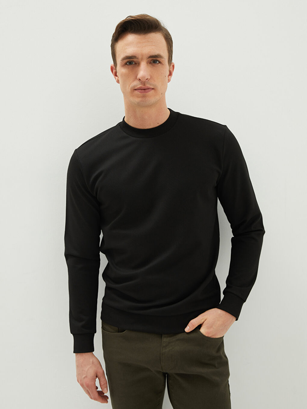 Crew Neck Long Sleeve Men's Sweatshirt-1