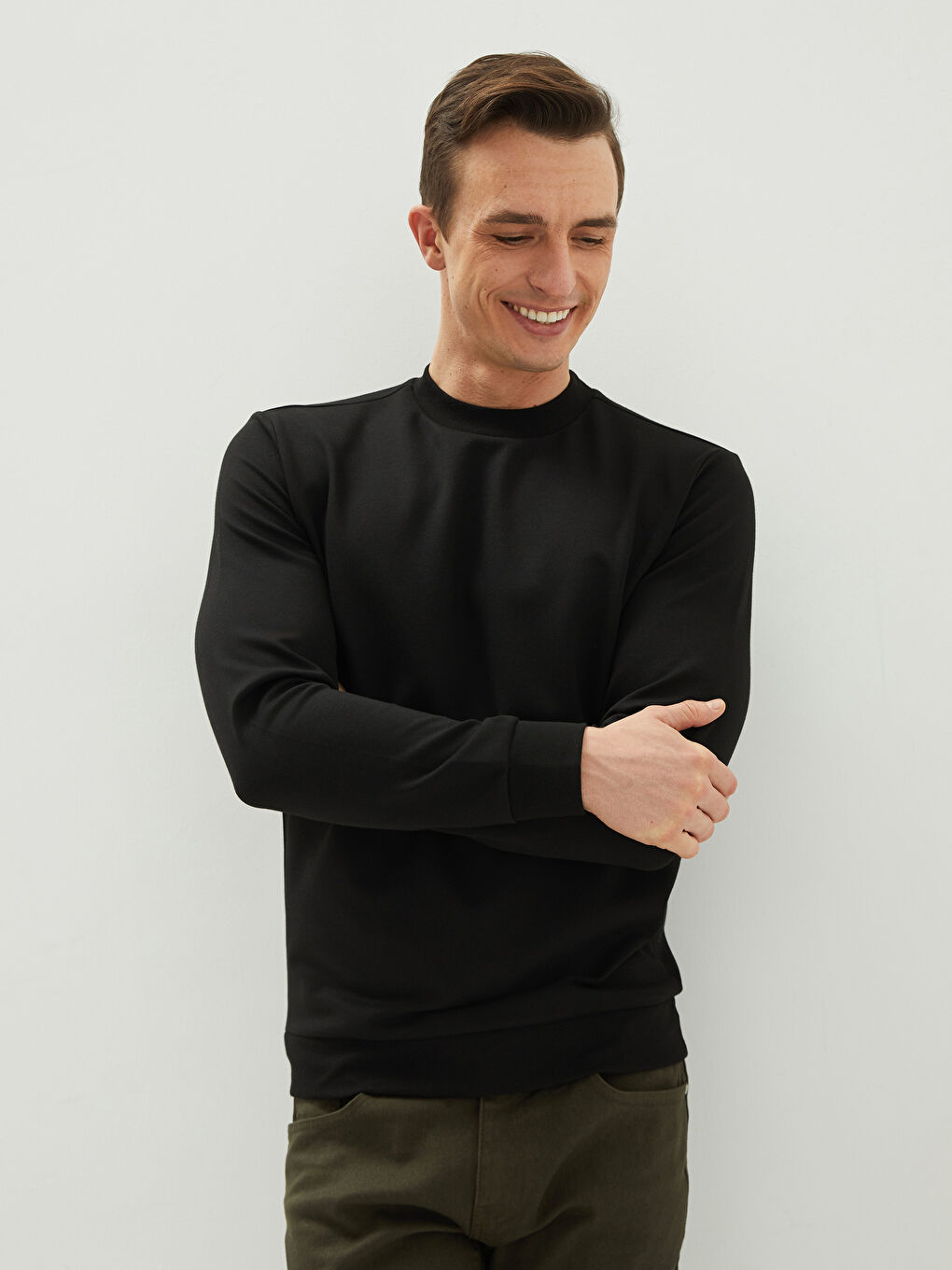 Crew Neck Long Sleeve Men's Sweatshirt-2
