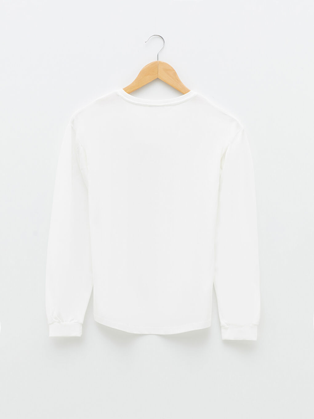 Crew Neck Printed Long Sleeve Girls' T-Shirt-1