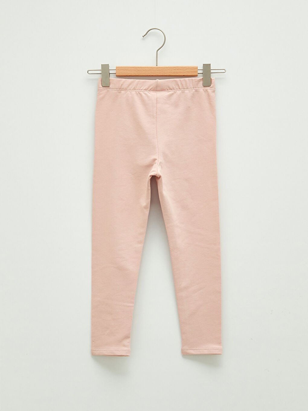 Pembe Beli Lastikli Baskılı Kız Çocuk Uzun Tayt-1