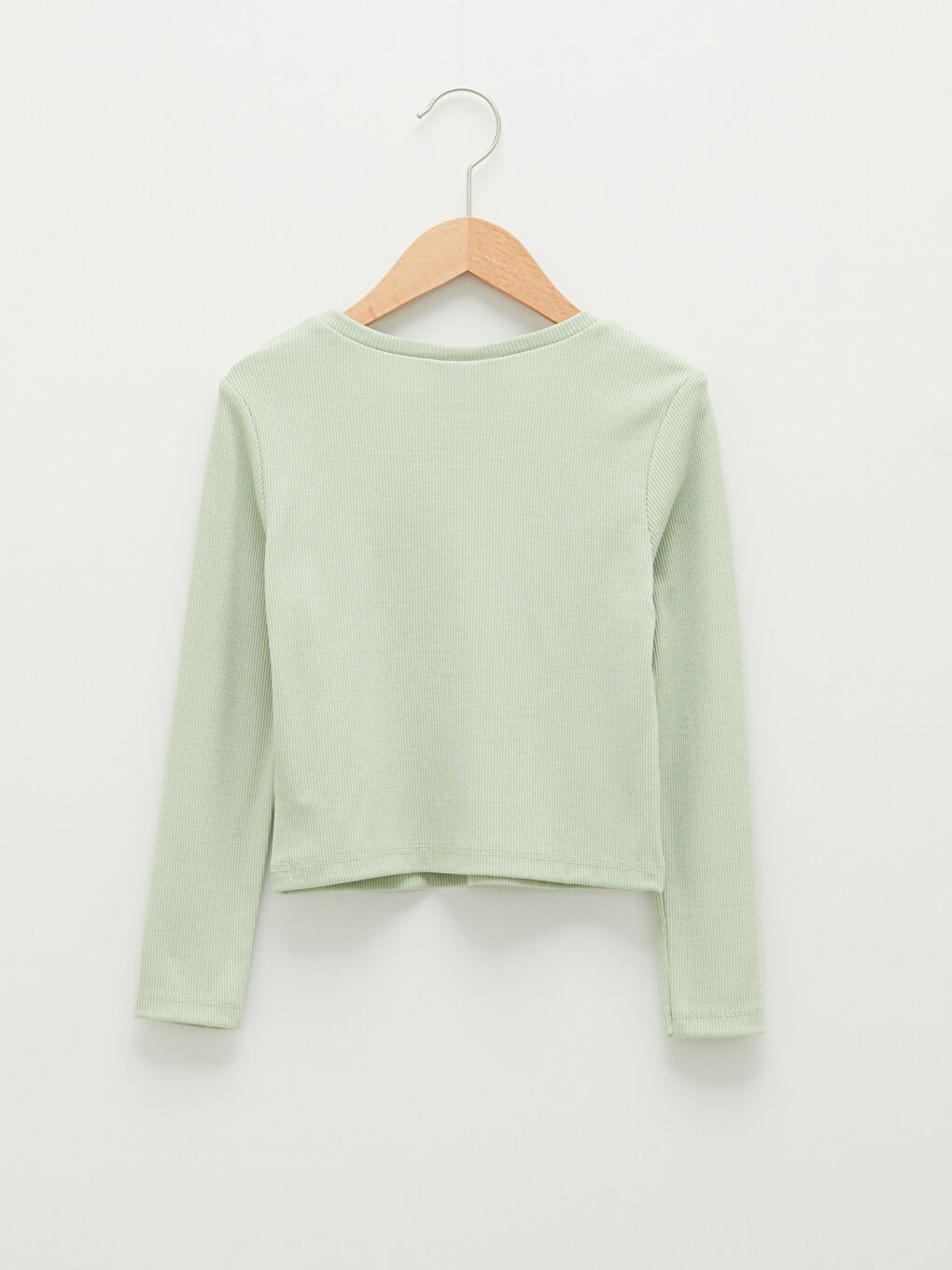 Crew Neck Basic Long Sleeve Girls' T-Shirt-1