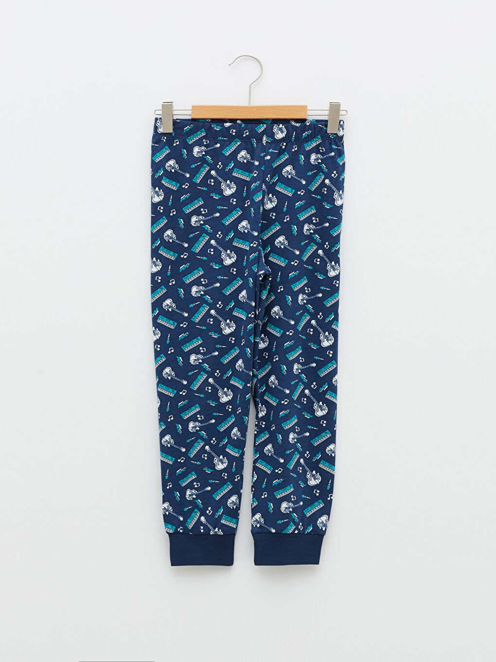 Mavi Bisiklet Yaka Baskılı Uzun Kollu Erkek Çocuk Pijama Takımı-3