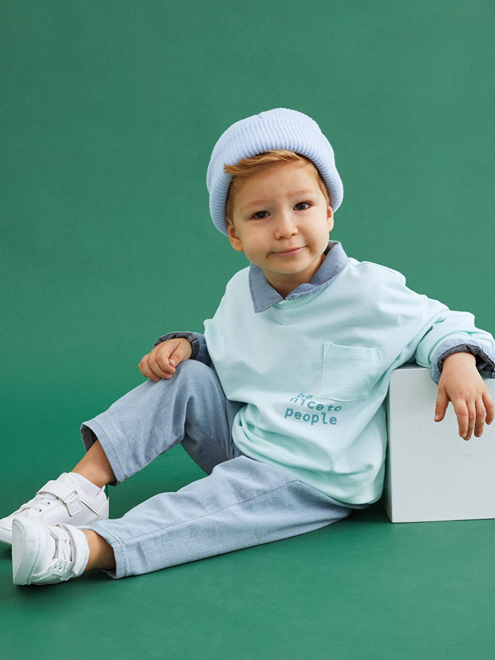 Crew Neck Long Sleeve Printed Baby Boys' Sweatshirt-2