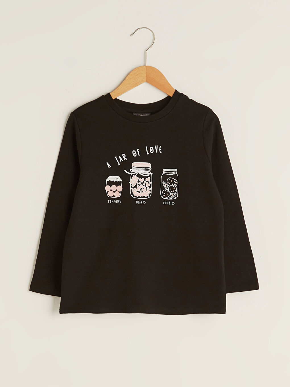 LCW ECO T-shirt à Manches Longues Imprimé à Col Rond pour Filles -W18999Z4-CVL