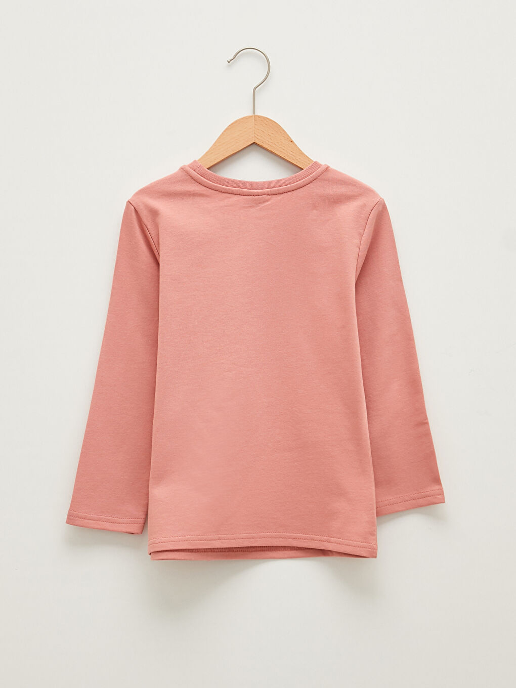 Pembe Bisiklet Yaka Baskılı Uzun Kollu Kız Çocuk Sweatshirt-1