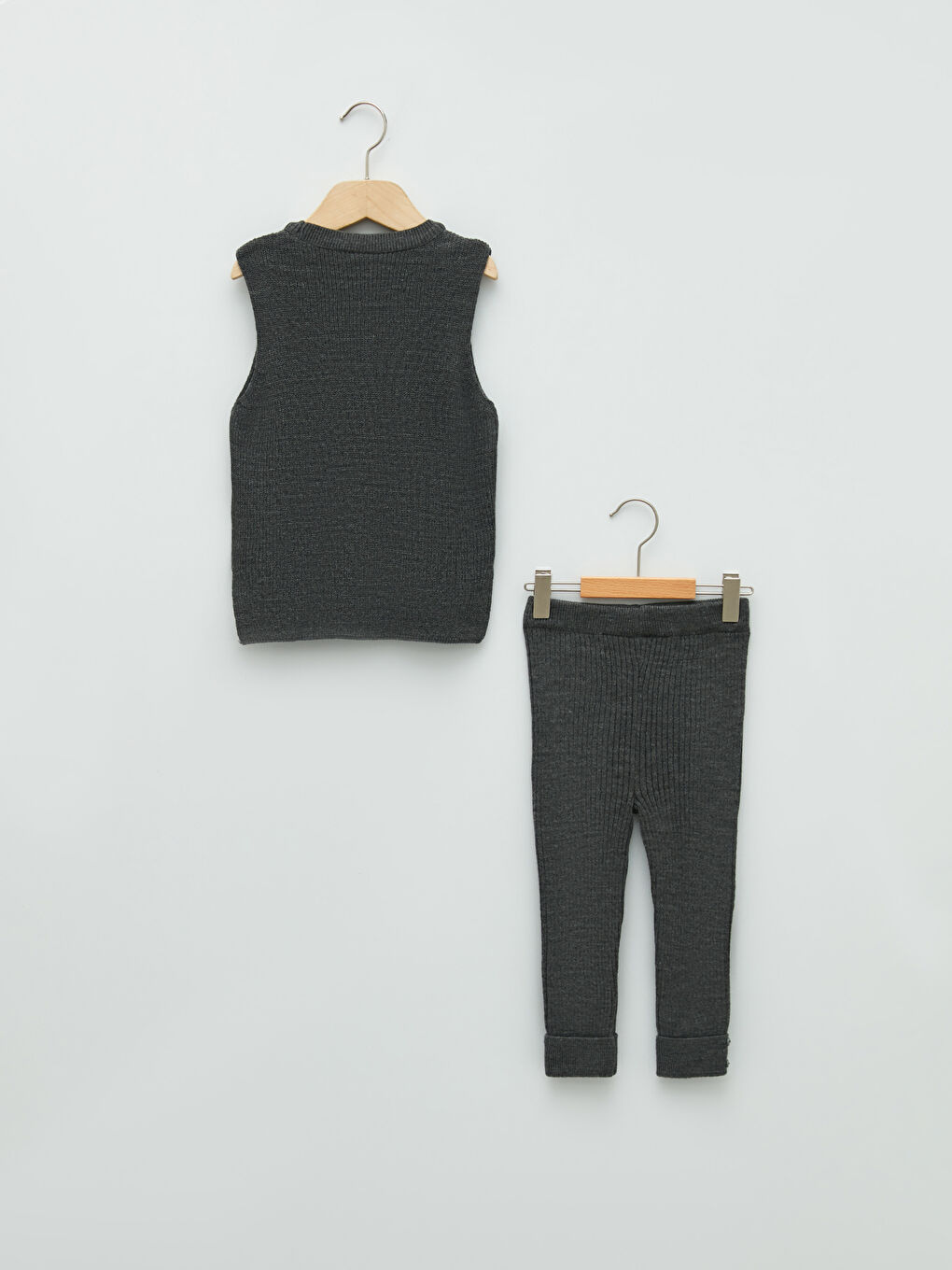 Ensemble Basique Bébé Garçon Col Rond Tricot Pull et Collants Lot de 2-1