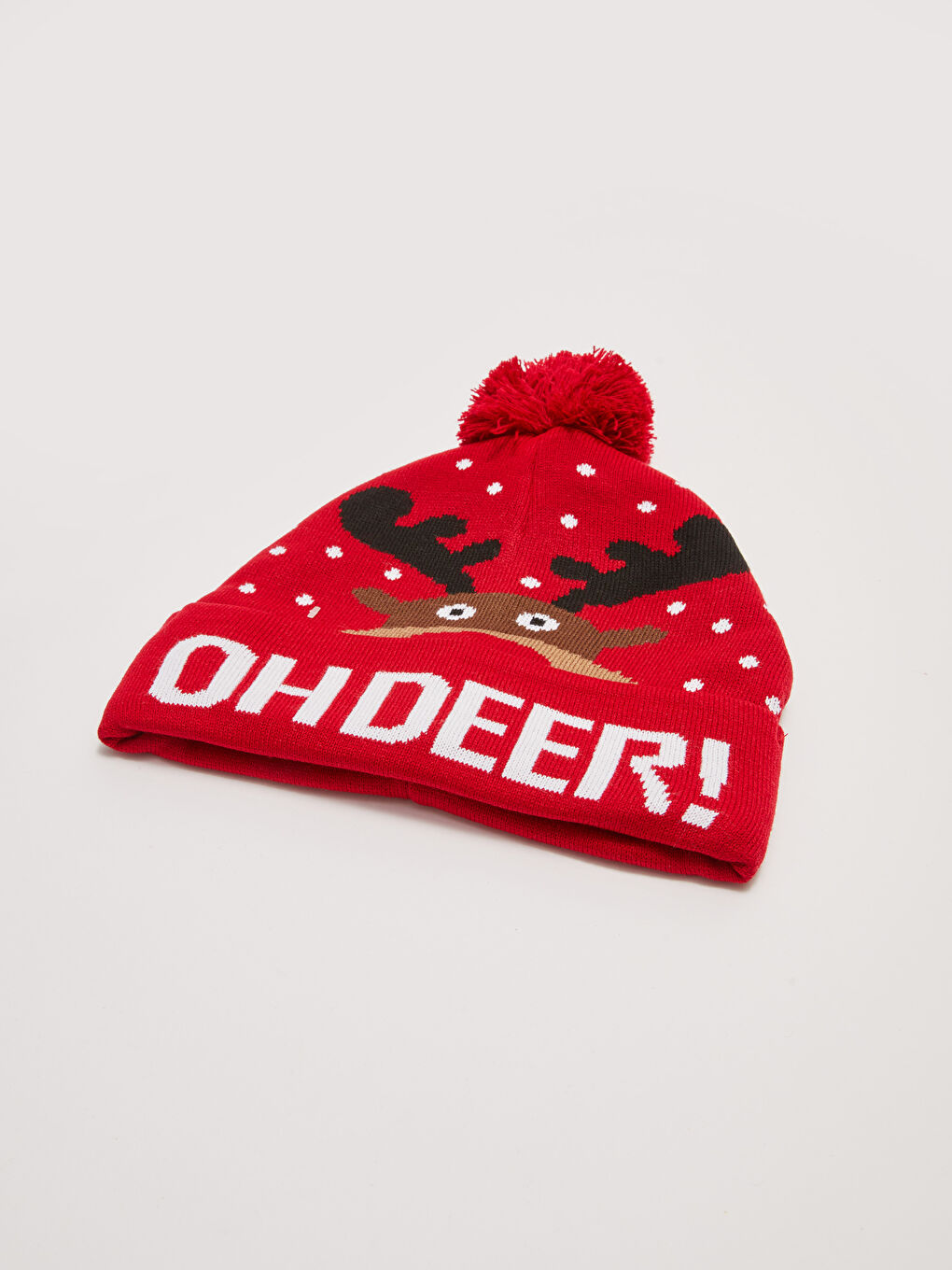 LCW ACCESSORIES Weihnachtliche Mütze mit Hirschmotiv und Bommel für Herren -W19055Z8-M0T