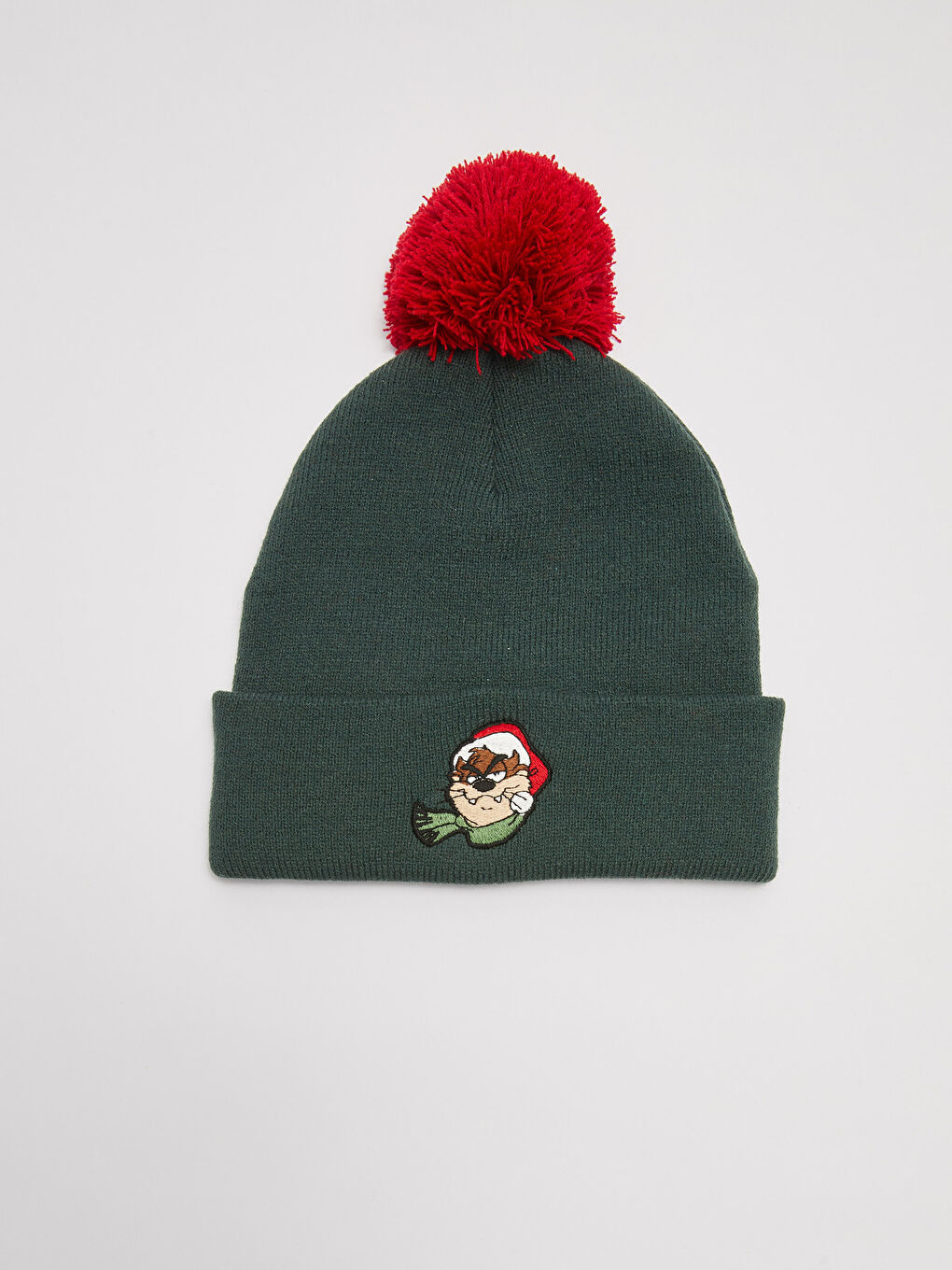 Yeşil Yılbaşı Temalı Tazmanya Canavarı Lisanslı Erkek Triko Bere-2