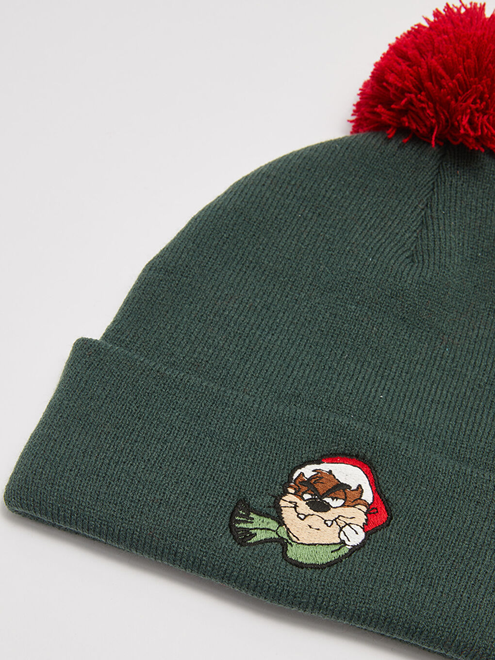 Yeşil Yılbaşı Temalı Tazmanya Canavarı Lisanslı Erkek Triko Bere-3