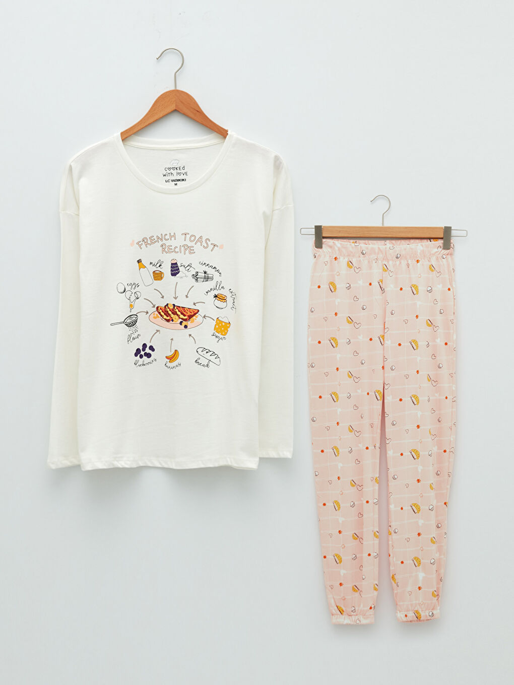 Crew Neck Printed Long Sleeve Cotton Women's Pajama Set-8