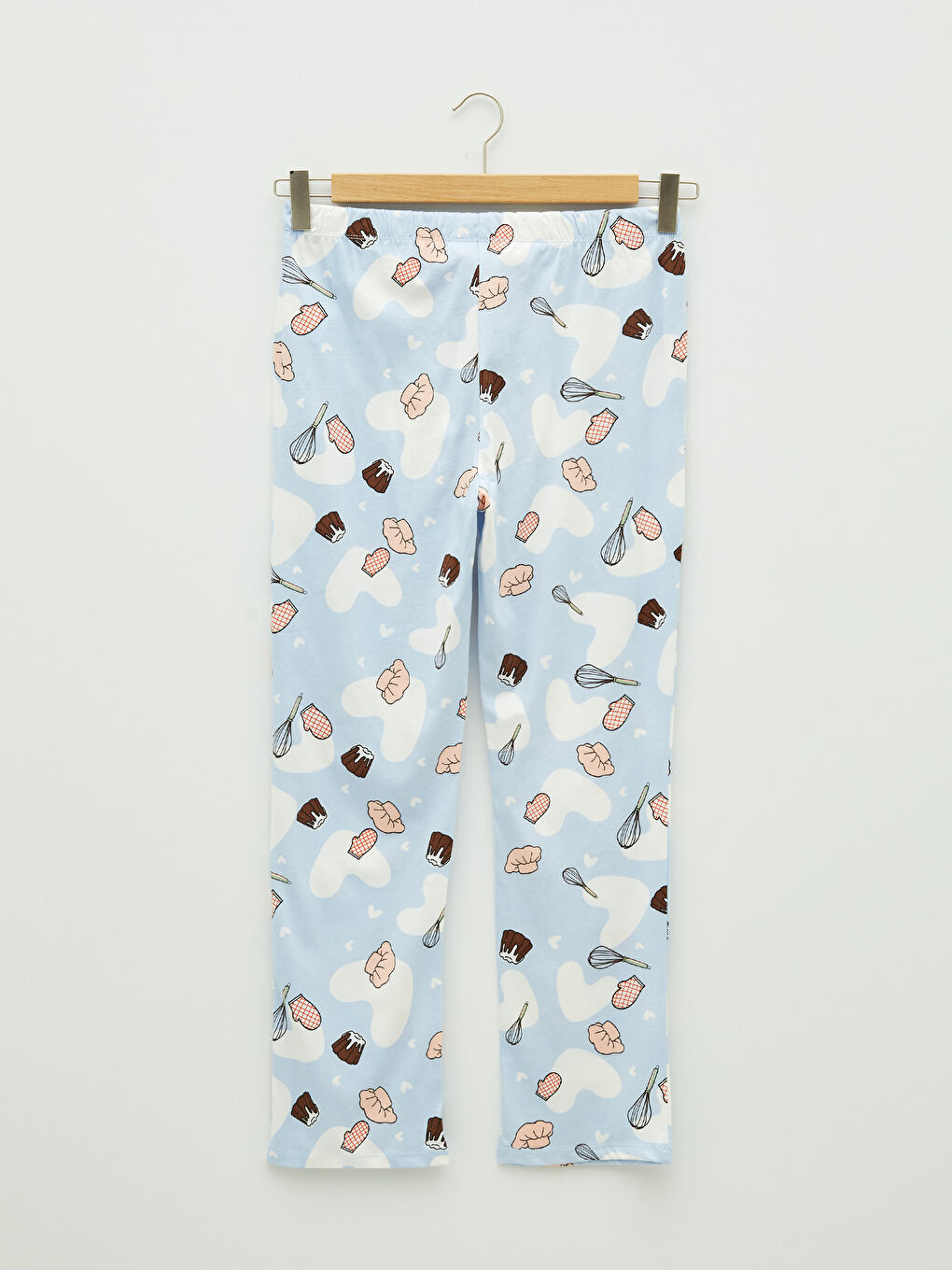 طقم بيجامة قميص بياقة كم طويل مطبوع قطن للسيدات-9