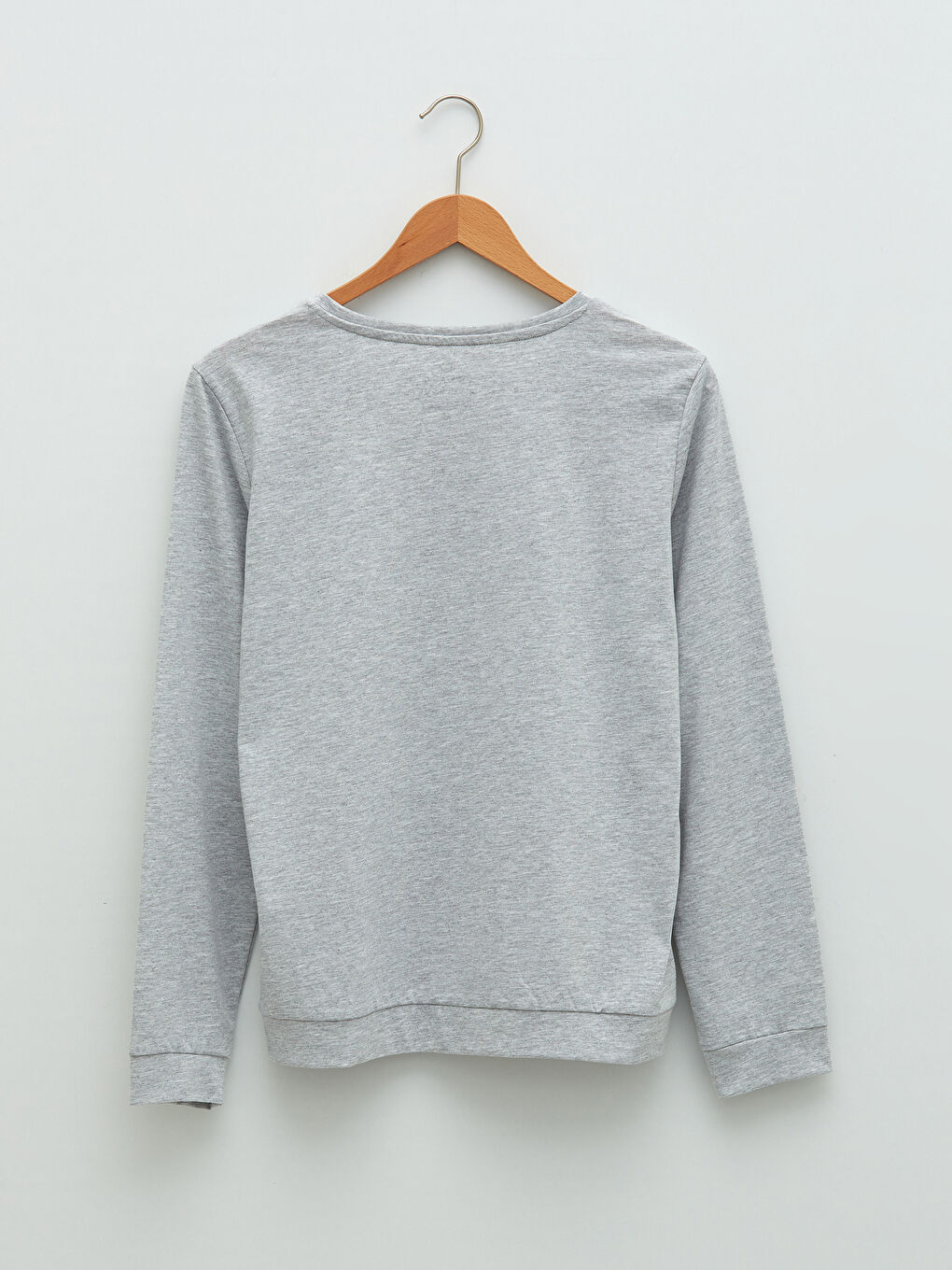 Pembe Bisiklet Yaka Baskılı Uzun Kollu Kadın Pijama Takımı-8