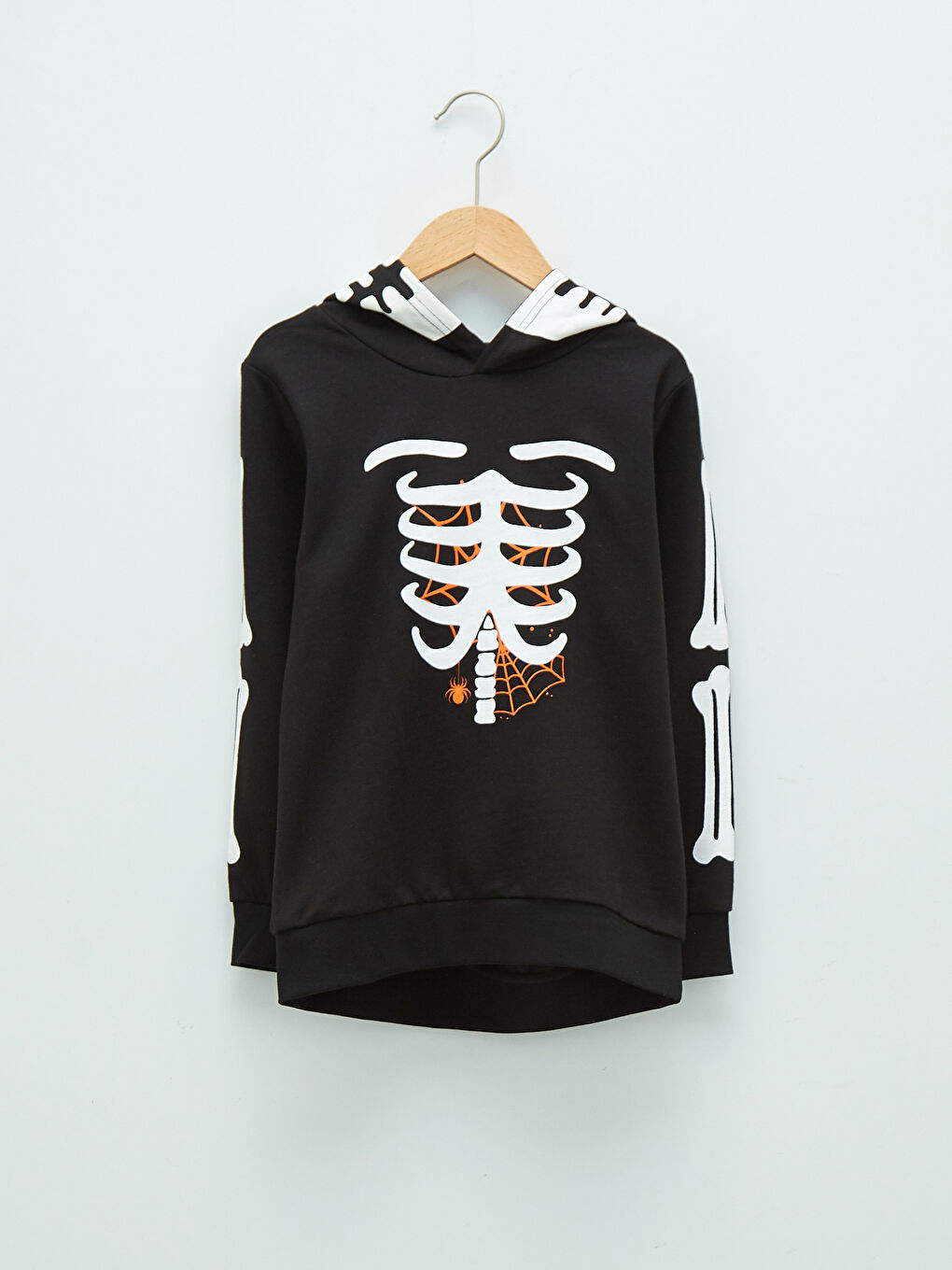 Siyah Kapüşonlu Baskılı Uzun Kollu Erkek Çocuk Sweatshirt ve Eşofman Altı-6