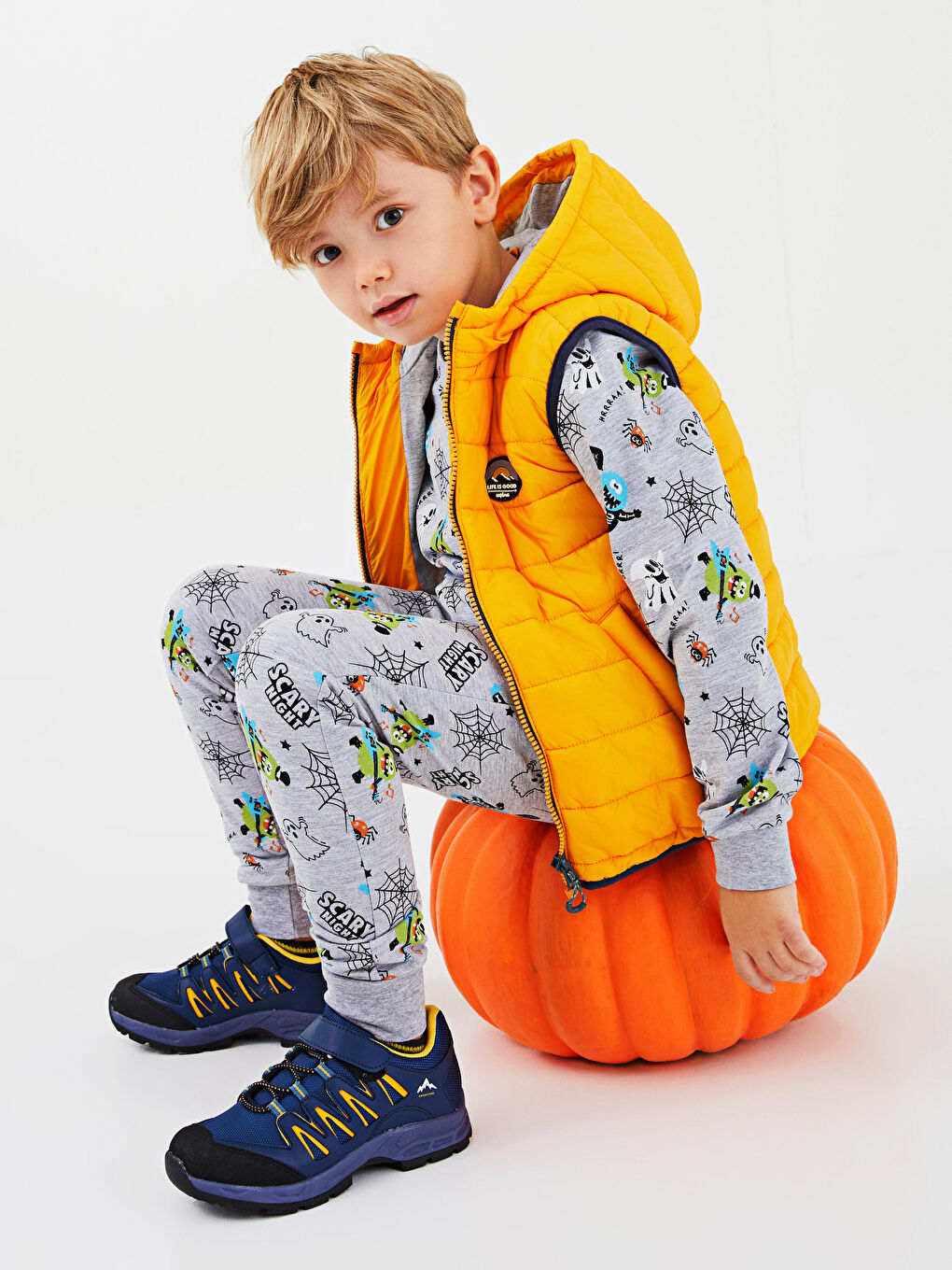 Crew Neck Printed Long Sleeve Boys' Sweatshirt-3