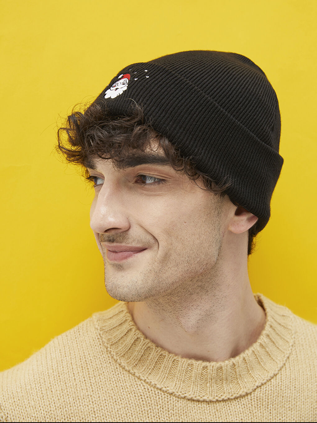 LCW ACCESSORIES Men's Christmas Themed Tricot Beanie -W19146Z8-HEG