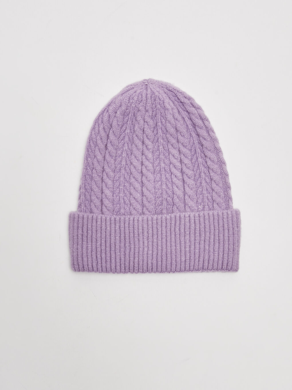 Lila Katlamalı Kadın Triko Bere-5