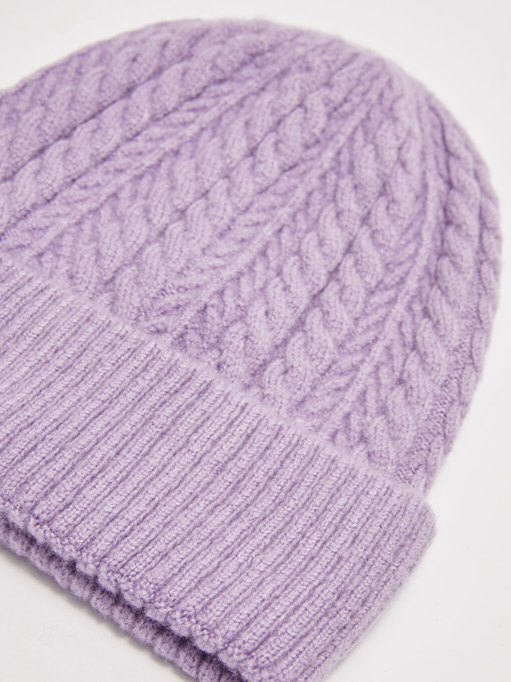 Lila Katlamalı Kadın Triko Bere-6