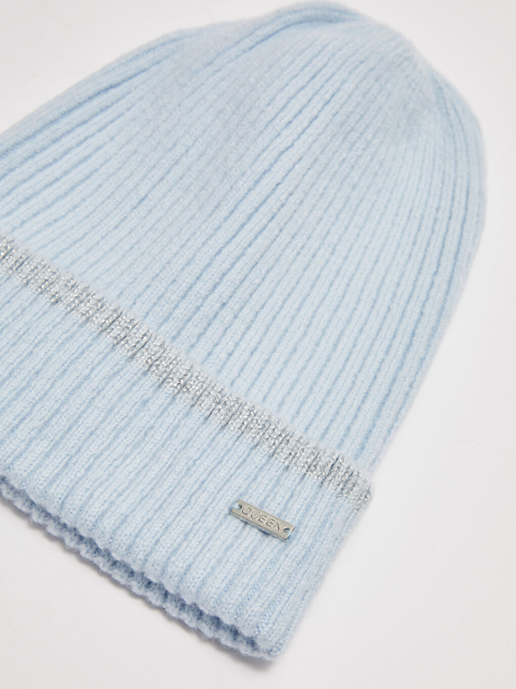 Tag Detailed Women's Tricot Beanie-3