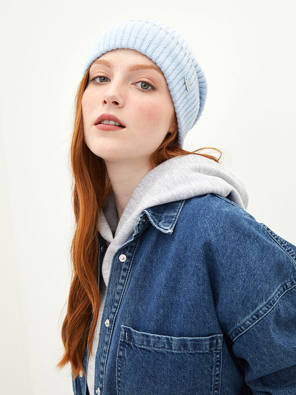 Tag Detailed Women's Tricot Beanie