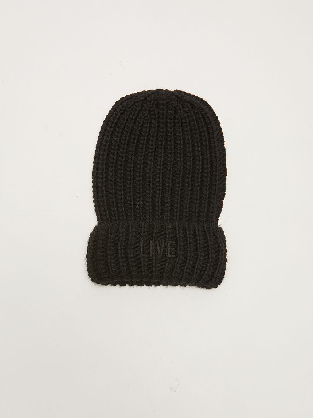 Siyah Yazı İşlemeli Kadın Triko Bere-2