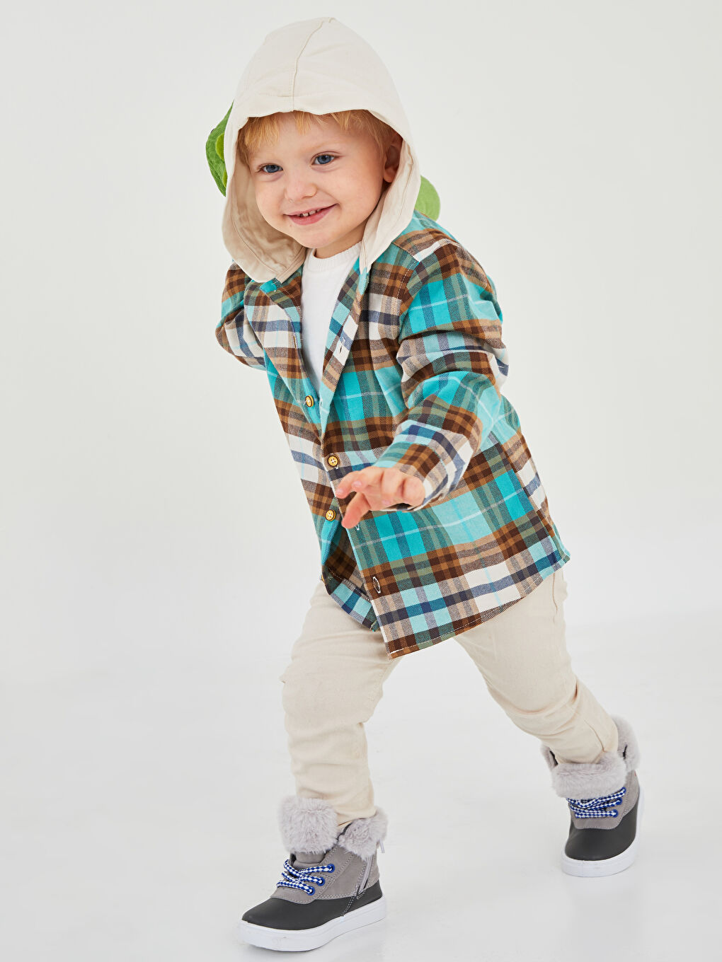 طقم 3 قطع قميص بياقة دائرية كم طويل تيشيرت وبنطلون للأولاد الرضع-3