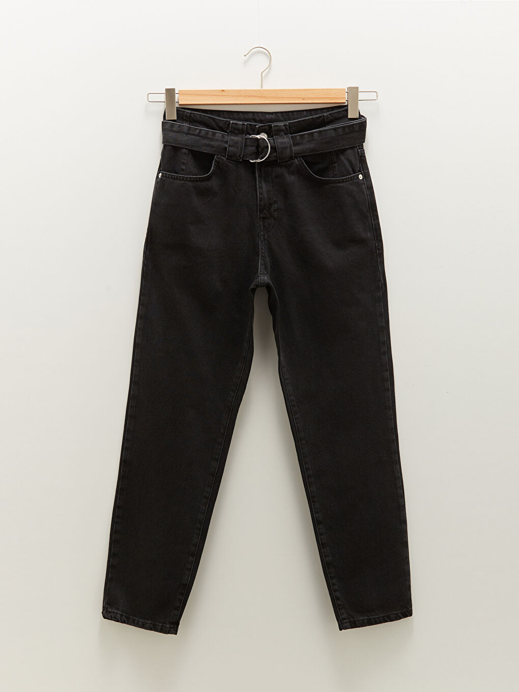 High Waist Mom Fit Pocket Detailed Women's Rodeo Denim Trousers-5