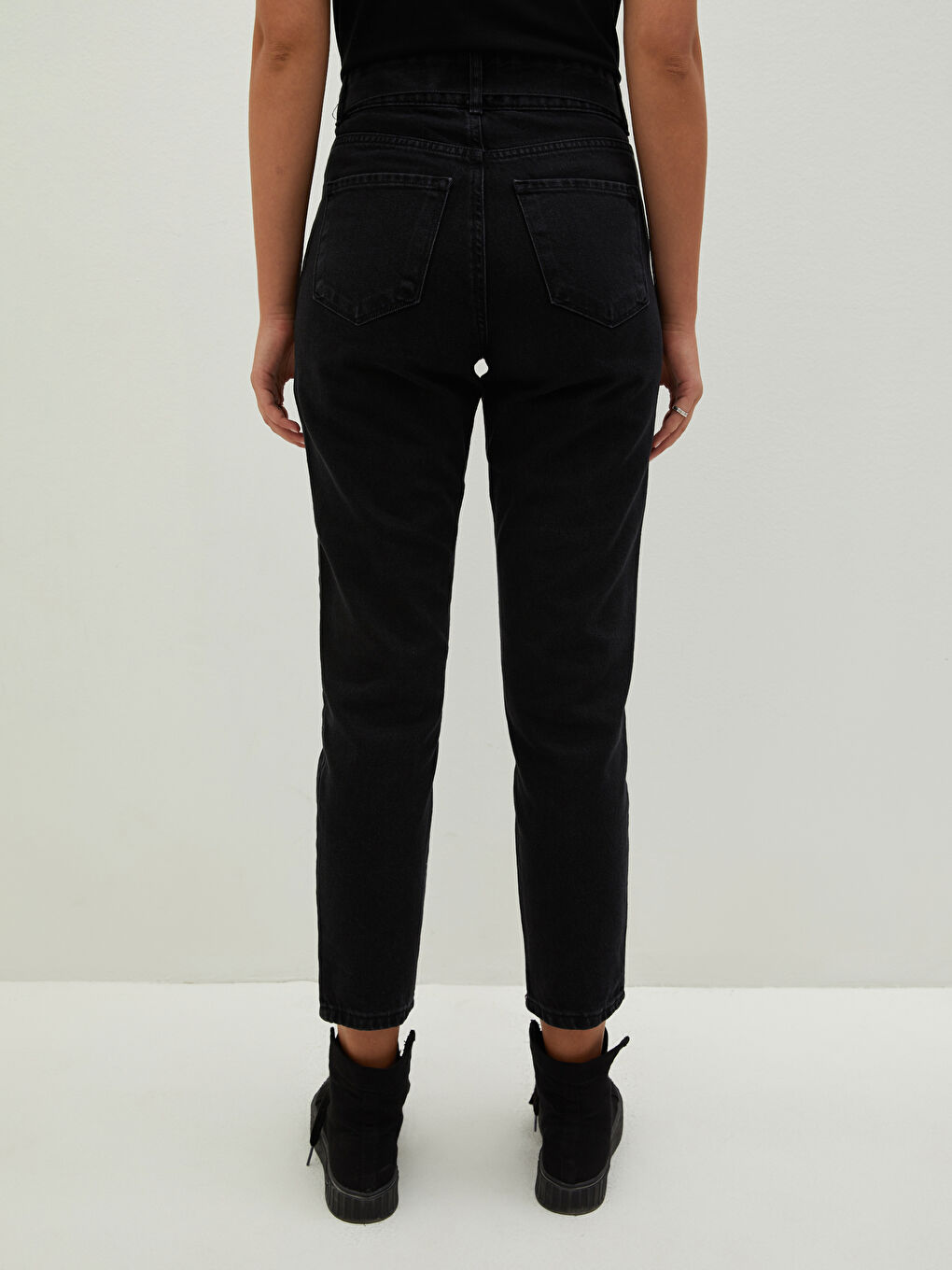 High Waist Mom Fit Pocket Detailed Women's Rodeo Denim Trousers-4