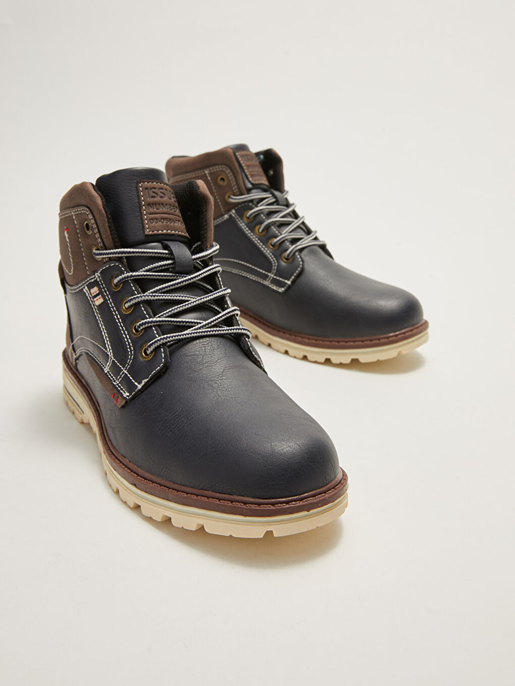 بوط رجال جلد صناعي برباط-2