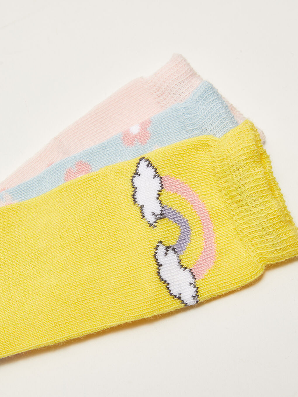 Комплект из 3-х пар носков до щиколотки с принтом для малышек девочек-2