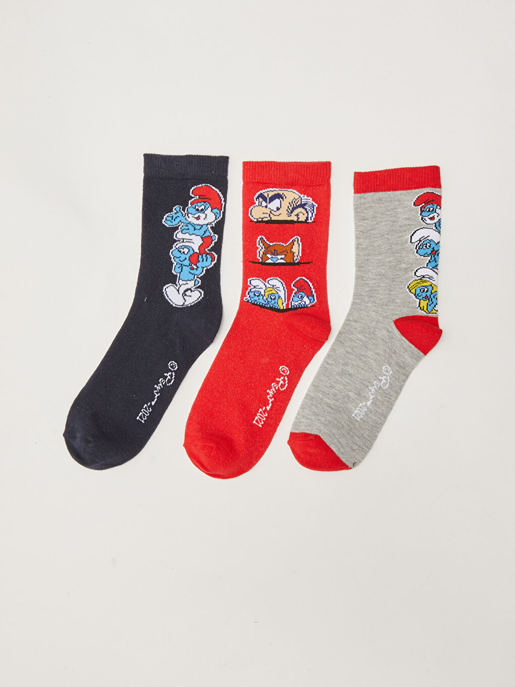 Smurfs Patterned Boys' Socks 3 Pack-1