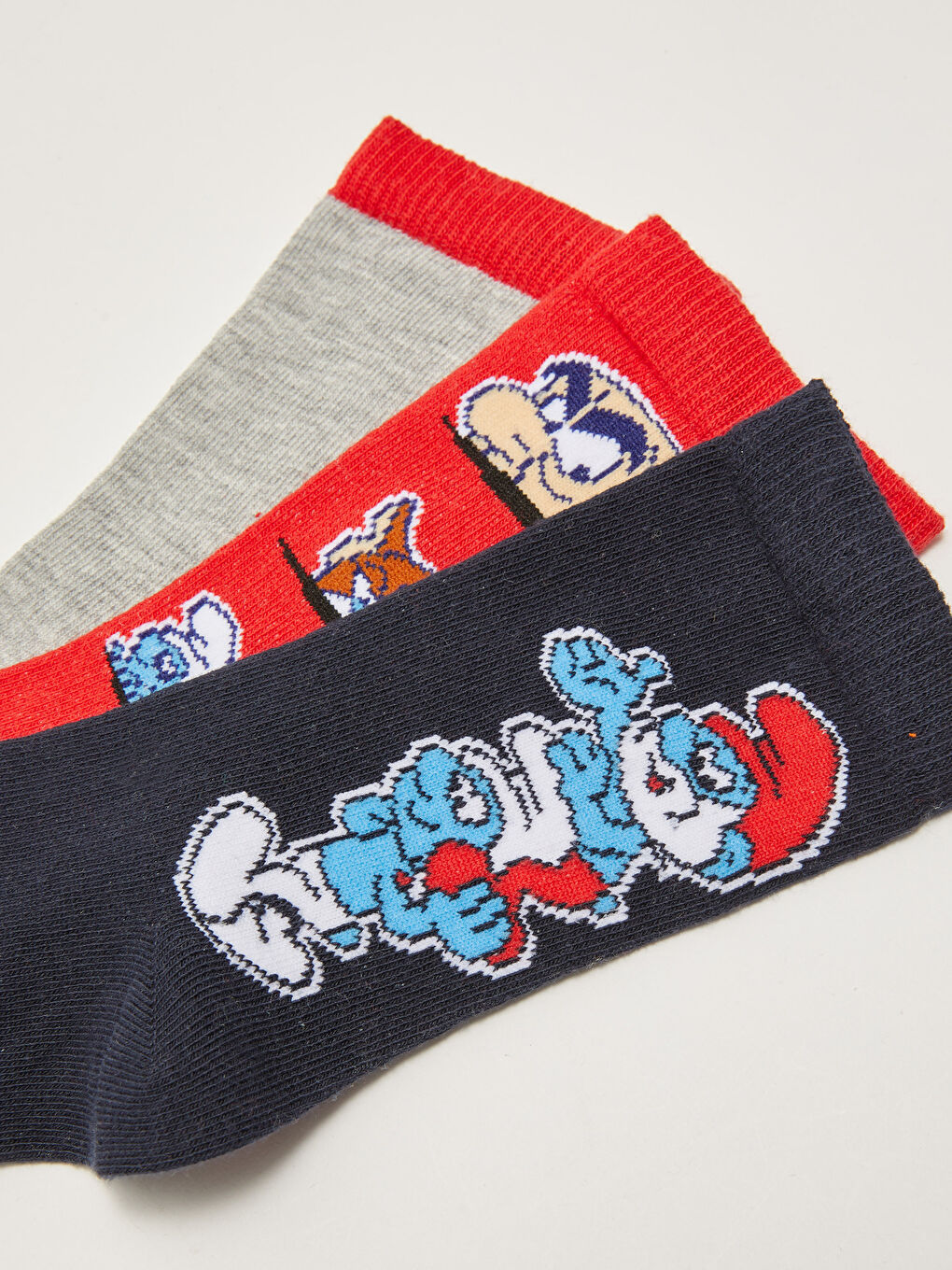 Smurfs Patterned Boys' Socks 3 Pack-2