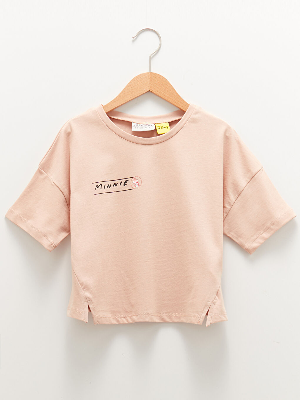 LCW Kids Crew Neck Minnie Mouse Printed Short Sleeve Girls' T-Shirt -W19242Z4-FLU