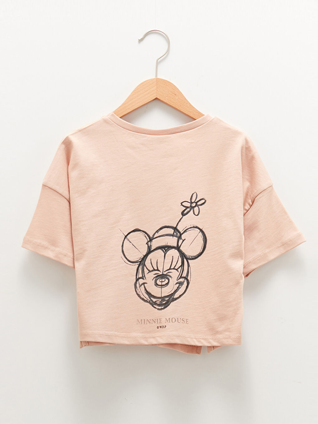 LCW Kids Crew Neck Minnie Mouse Printed Short Sleeve Girls' T-Shirt -W19242Z4-FLU