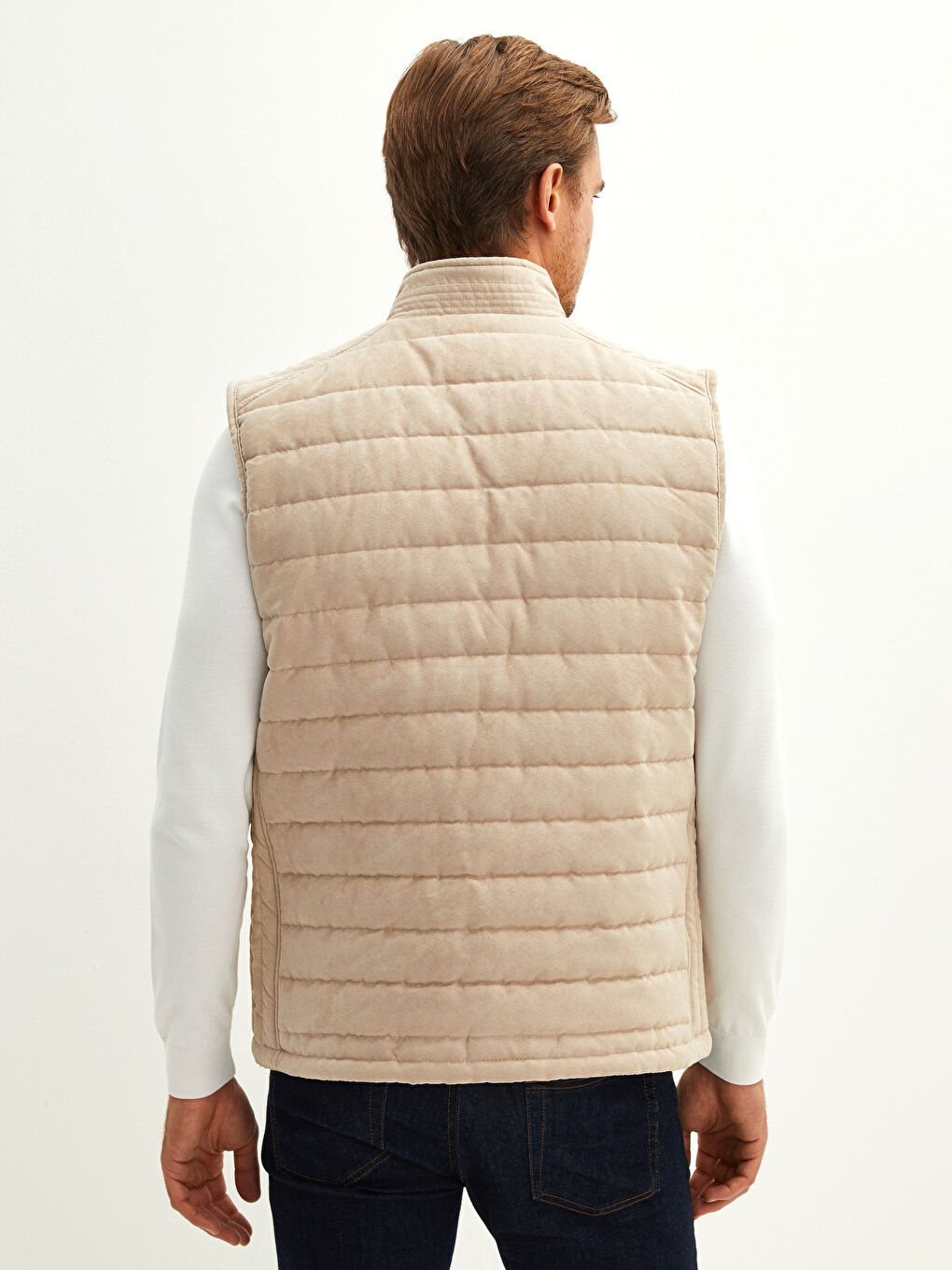 LC Waikiki Slim Fit Stand Up Collar Thick Suede Men's Vest -W19258Z8-CR8