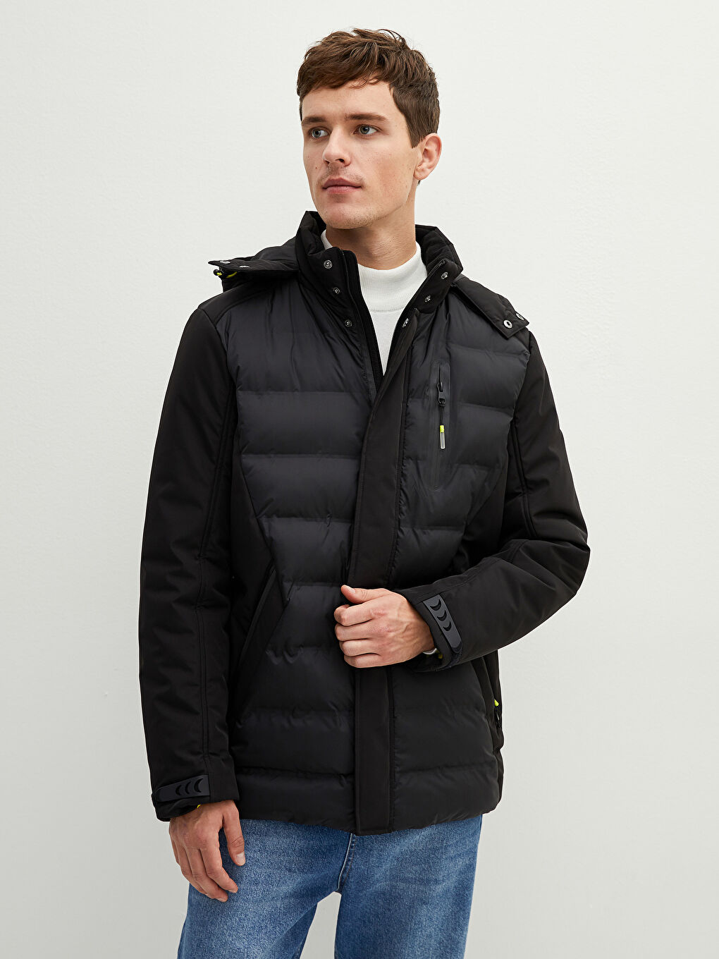 Standard Fit Hooded Men's Coat-1