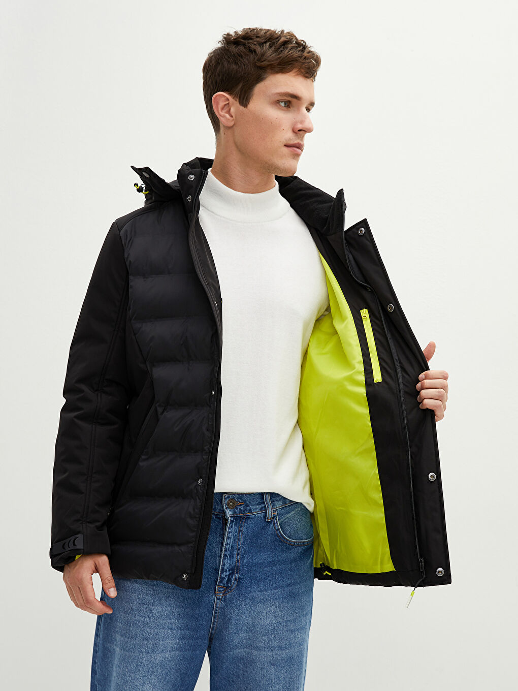 Standard Fit Hooded Men's Coat-2