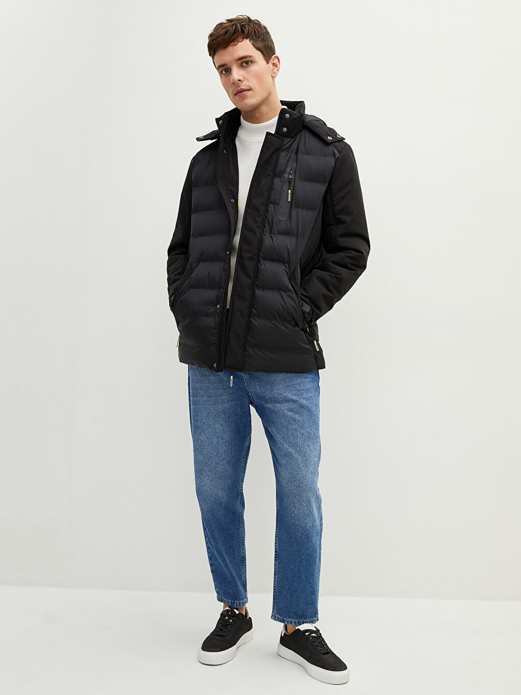 Standard Fit Hooded Men's Coat-3