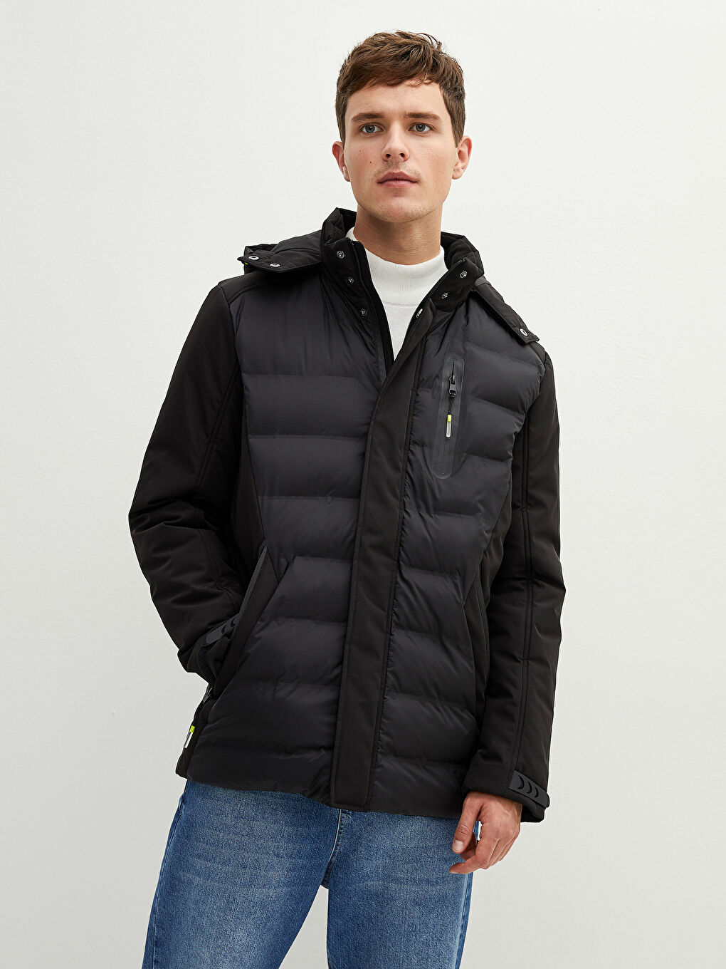 Standard Fit Hooded Men's Coat-5