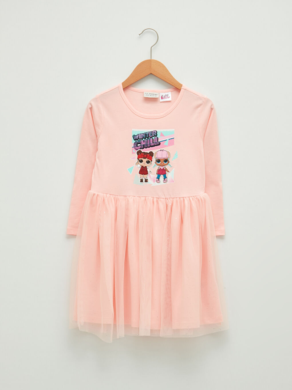 LCW Kids Bisiklet Yaka LOL Surprise OMG Lisanslı Uzun Kollu Kız Çocuk Elbise -W19291Z4-FXB