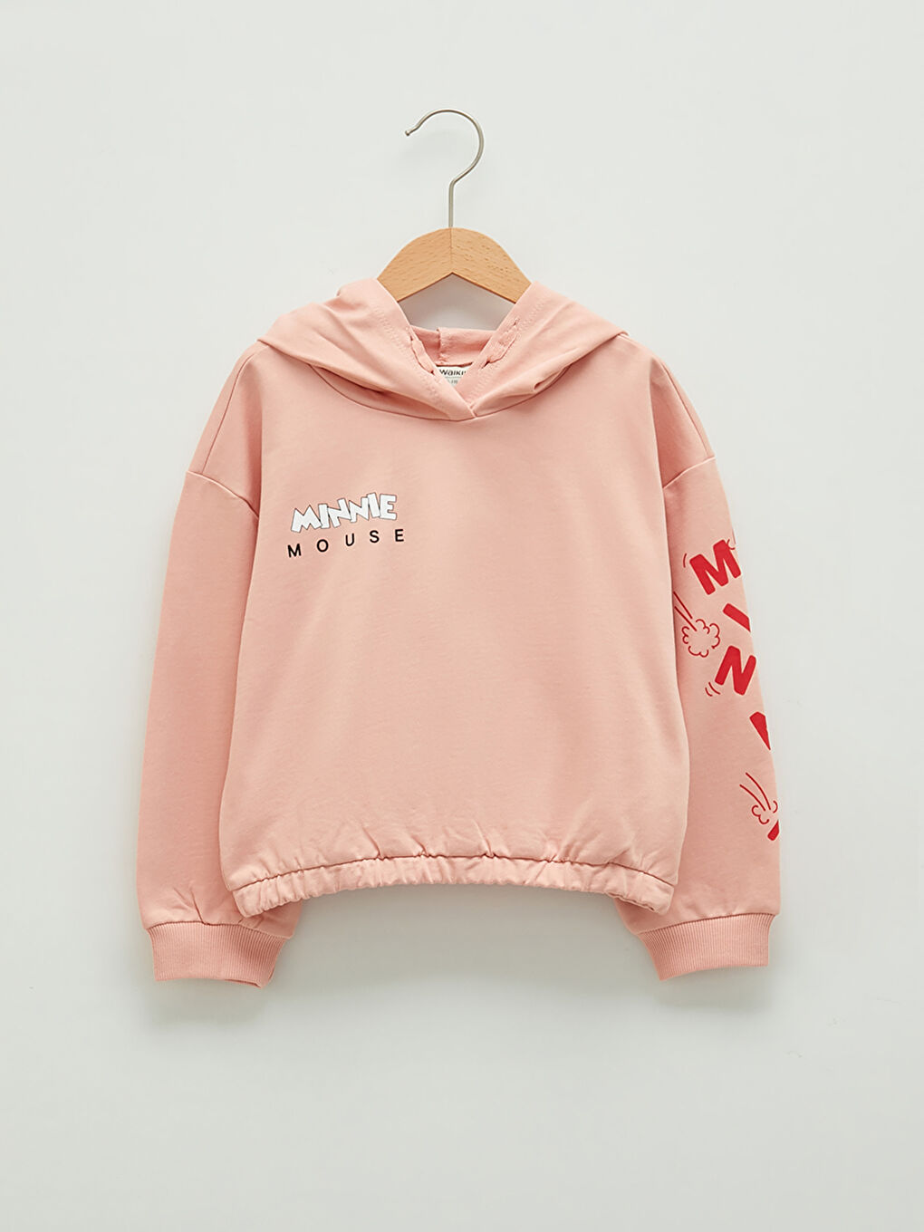 Толстовка с капюшоном с принтом Минни Маус с длинным рукавом для девочек